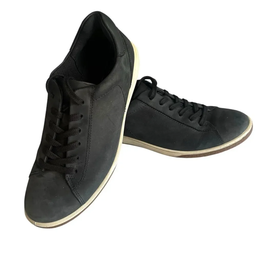 Ecco Chase II Tie Hydromax Sneaker Black Nubuck Lace Up Womens Size 40